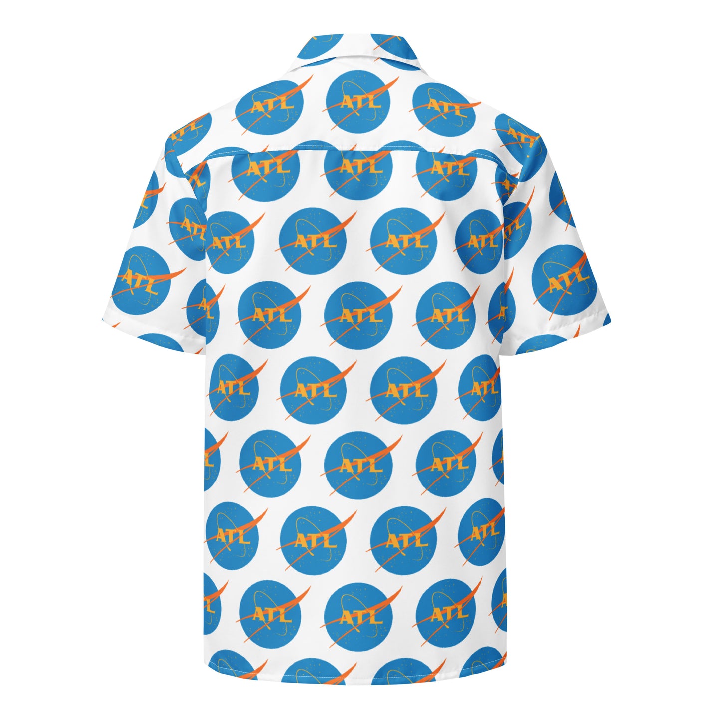 ATL Unisex Button Shirt with NASA Meatball Design and MARTA Colors