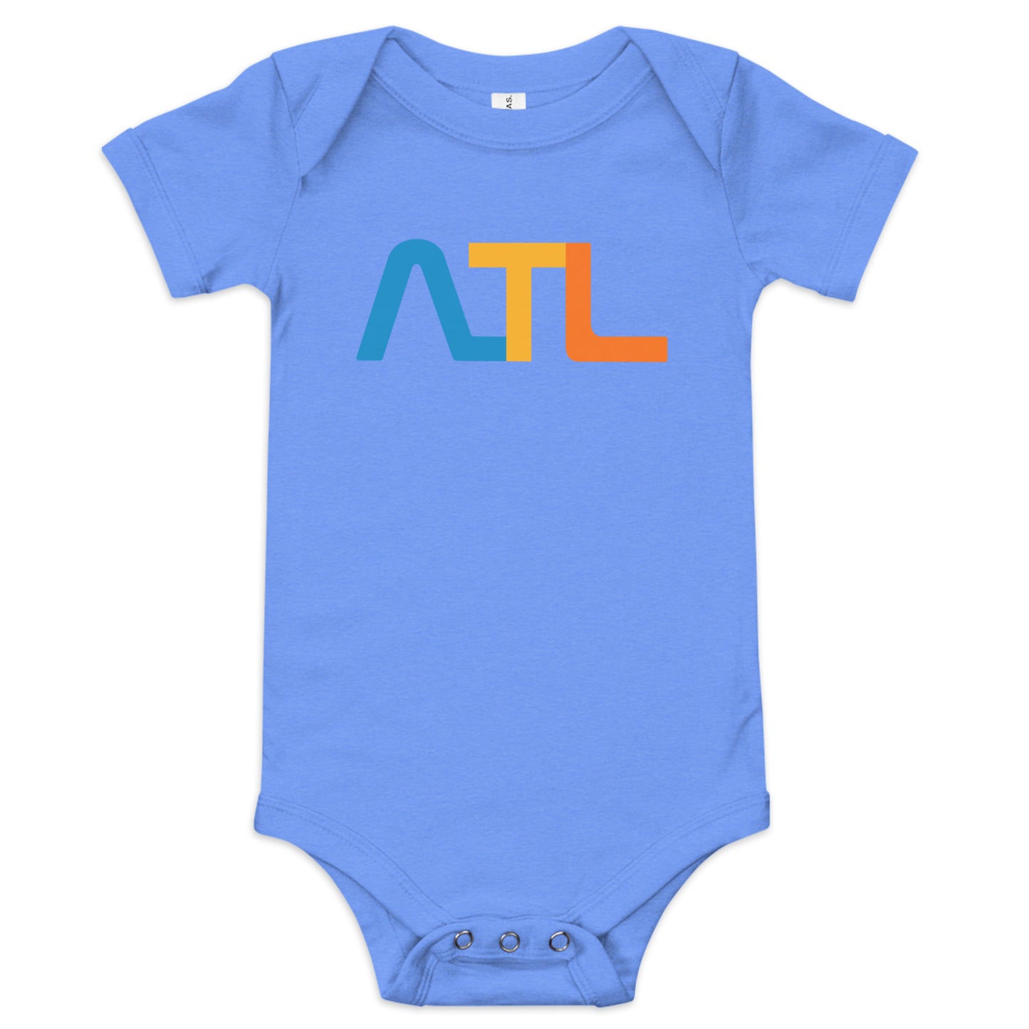 ATL Baby Short Sleeve Onesie with NASA Worm Design and MARTA Colors