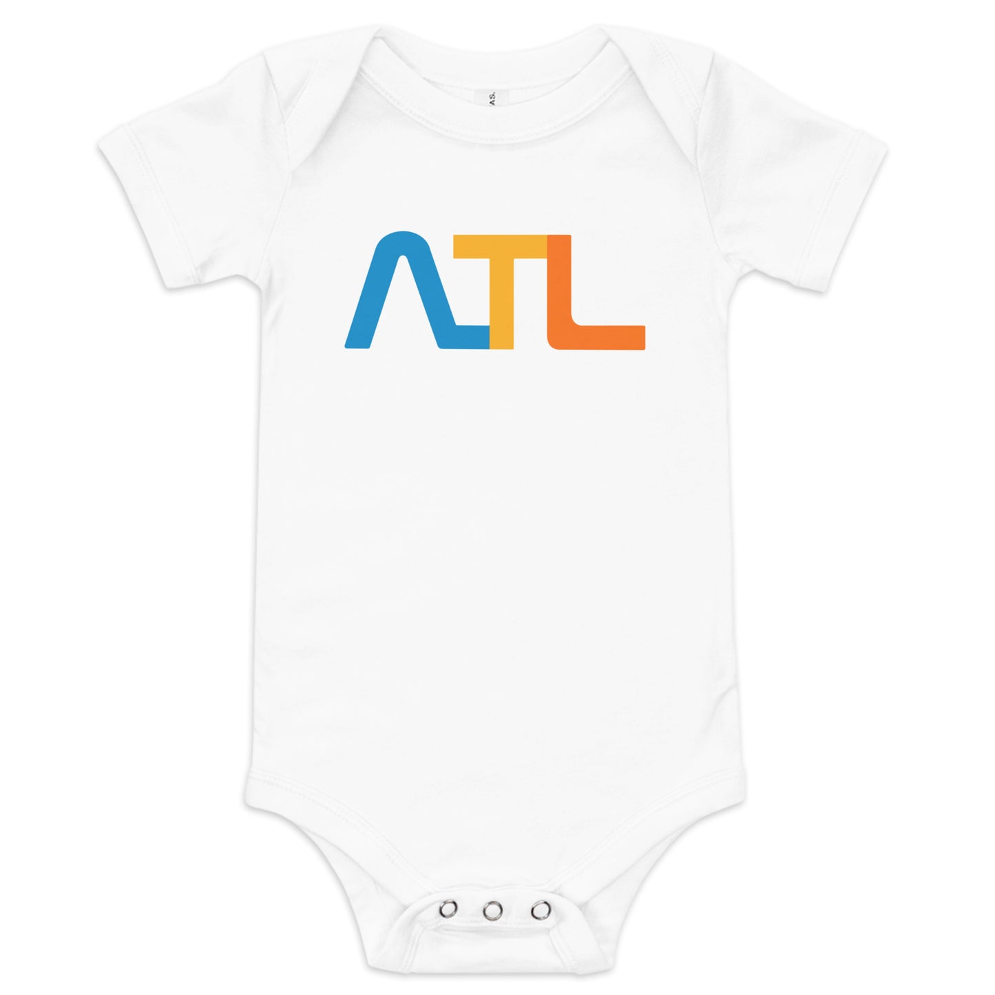 ATL Baby Short Sleeve Onesie with NASA Worm Design and MARTA Colors